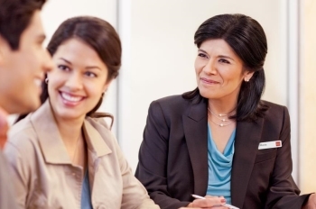 financial advisor consulting with clients